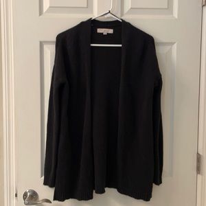 Ann Taylor Loft Black Cotton Wool Cardigan Size XS